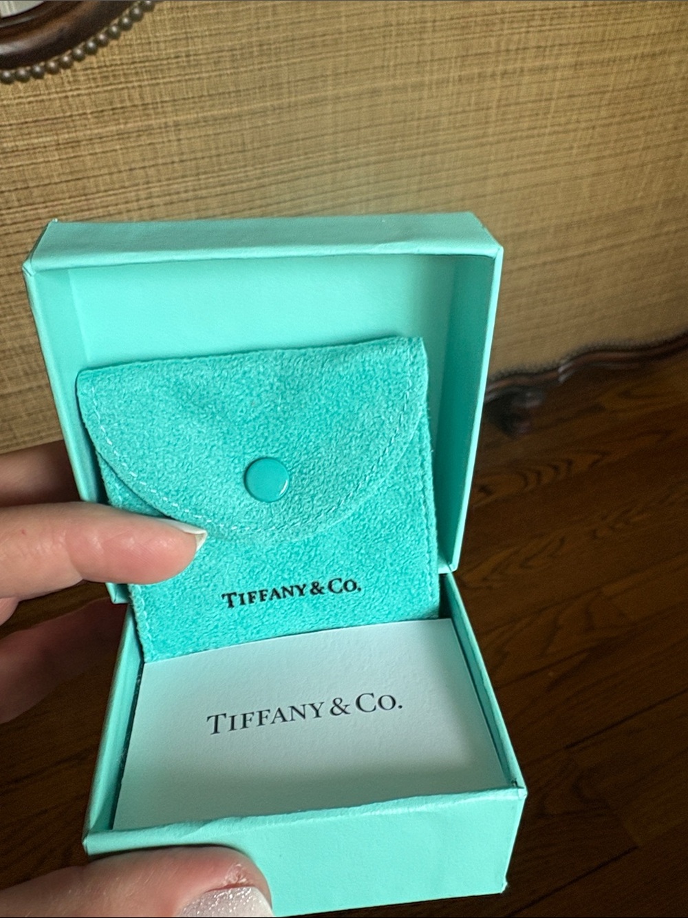Tiffany & Co. Signature Blue Jewelry Box with Suede Pouch
